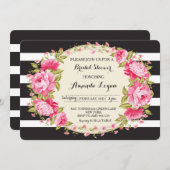 Blumengestreifte Brautdusche Einladung (Vorne/Hinten)