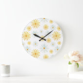 Blumengewächse April Daisies Muster Große Wanduhr (Zuhause)