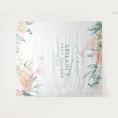 Blumengewächse Pastel Wreath Botanischer Empfang Wandteppich (Vorderseite (Horizontal))