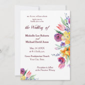 Blumengewässer auf weißer Hochzeit Einladung (Vorderseite)