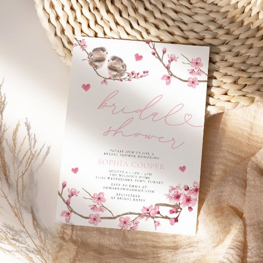 Blumengewässer Cherry Blossom Brautparty Einladung