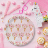 Blumengewässer Eiscreme Brautparty Pappteller (Party)