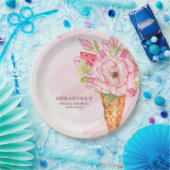 Blumengewässer Eiscreme Brautparty Pappteller (Party)