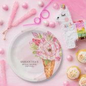 Blumengewässer Eiscreme Brautparty Pappteller (Party)