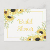Blumengewässer Gelbe Sonnenblume Brautparty Einladungspostkarte (Vorderseite)