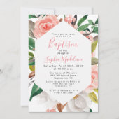 Blumengewässer Girl Taufe Einladung (Vorderseite)