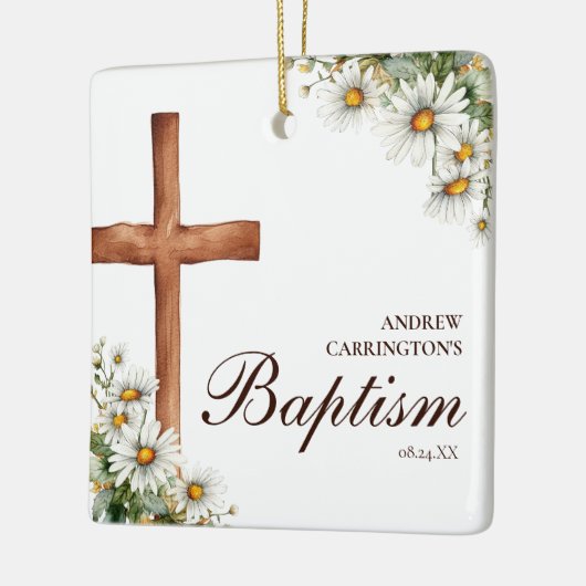 Blumengewässer-Kreuztaufe Keramikornament (Links)