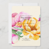 Blumengewässer zum Geburtstag Einladung (Vorderseite)