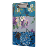 Blumengewebe (blau) Personalisiert Klemmbrett (Links)