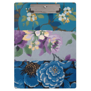 Blumengewebe (blau) Personalisiert Klemmbrett
