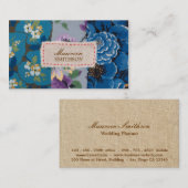 Blumengewebe (blau) Personalisiert Visitenkarte (Vorne/Hinten)