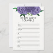 Blumengewebe Brautparty Word Scramble Game Einladung (Vorderseite)