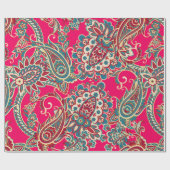 Blumengewebe mit Paisleyverzierung nahtlos Geschenkpapier (Flach)