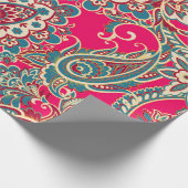 Blumengewebe mit Paisleyverzierung nahtlos Geschenkpapier (Ecke)
