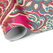 Blumengewebe mit Paisleyverzierung nahtlos Geschenkpapier (Rolleneckpunkt)