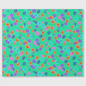 Blumengewebe nahtlos Muster farbig Geschenkpapier (Flach)