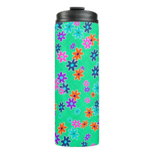 Blumengewebe nahtlos Muster farbig Thermosbecher