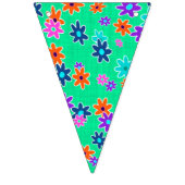 Blumengewebe nahtlos Muster farbig Wimpelkette (Dritte Fahne)