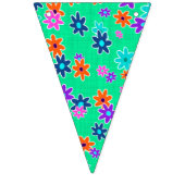Blumengewebe nahtlos Muster farbig Wimpelkette (Zweite Fahne)