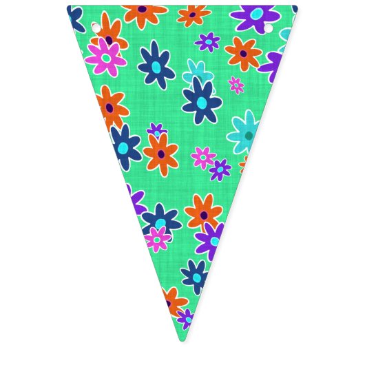 Blumengewebe nahtlos Muster farbig Wimpelkette (Erste Fahne)