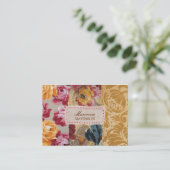 Blumengewebe-Patchwork (Gold) personalisiert Visitenkarte (Stehend Vorderseite)