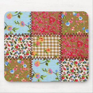 Blumengewebe-Patchwork Mousepad