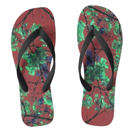 Blumengewebe, rot badesandalen (Fußbett)