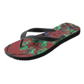 Blumengewebe, rot badesandalen (Schrägansicht)