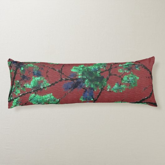 Blumengewebe, rot seitenschläferkissen (Rückseite)