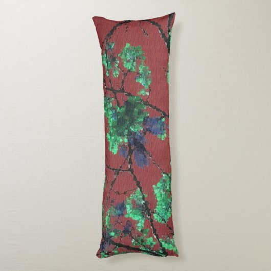 Blumengewebe, rot seitenschläferkissen (Rückseite (Vertikal))