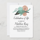 Blumengeweih Bouquet Feier des Lebens Einladung (Vorderseite)