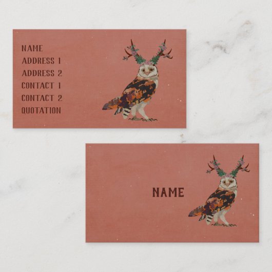 BLUMENgeweih-EULE Visitenkarte (Vorne/Hinten)