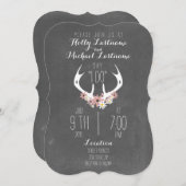 Blumengeweih-Tafel-inspirierte Hochzeit Einladung (Vorne/Hinten)