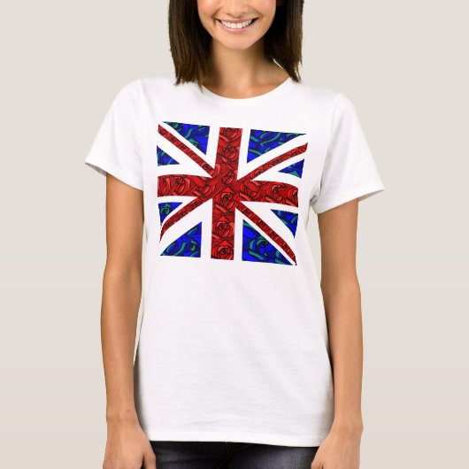 BlumenGewerkschafts-Jack, cooles unionjack, trendy T-Shirt (Vorderseite)