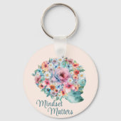 Blumengewirr-positives Mindset-Zitat Inspiration Schlüsselanhänger (Vorderseite)