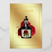 Blumengiftlotion Halloween Gothic Foil Invitat Folieneinladung (Vorderseite)