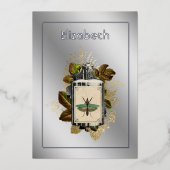 Blumengiftlotion Halloween Gothic Foil Invitat Folieneinladung (Vorderseite)