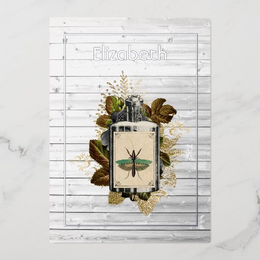 Blumengiftlotion Halloween Gothic Hexenwald Folieneinladung (Vorderseite)