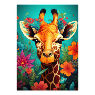 Blumengiraffe Portrait-9319 Fotodruck