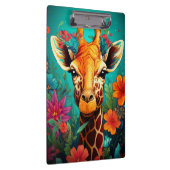 Blumengiraffe Portrait-9319 Klemmbrett (Rechts)