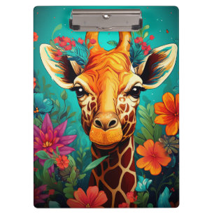 Blumengiraffe Portrait-9319 Klemmbrett