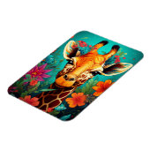 Blumengiraffe Portrait-9319 Magnet (Linke Seite)
