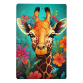 Blumengiraffe Portrait-9319 Mini Klemmbrett (Rückseite)