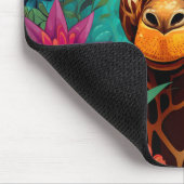 Blumengiraffe Portrait-9319 Mousepad (Ecke)