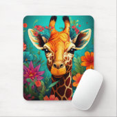 Blumengiraffe Portrait-9319 Mousepad (Mit Mouse)