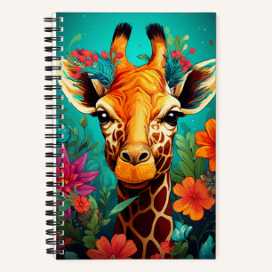 Blumengiraffe Portrait-9319 Notizblock