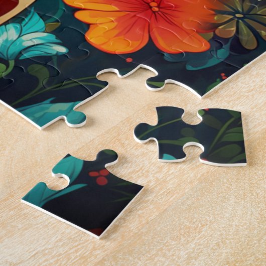 Blumengiraffe Portrait-9319 Puzzle (Seite)