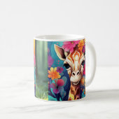 Blumengiraffe Portrait-9320 Kaffeetasse (VorderseiteRechts)