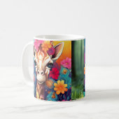 Blumengiraffe Portrait-9320 Kaffeetasse (Vorderseite Links)