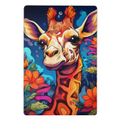 Blumengiraffe Portrait-9320 Mini Klemmbrett (Rückseite)